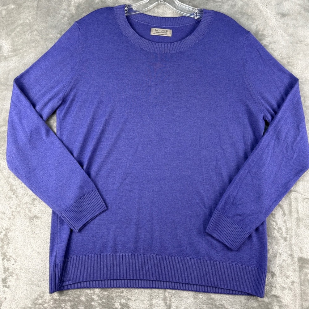 Falconeri Cashmere Sweater Womens L Purple Pullover Long Sleeve EUC